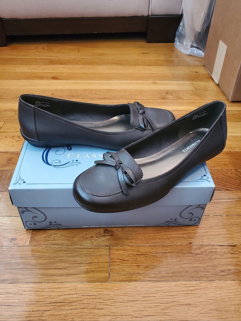 Classic Elements Women's Bow-Accent Loafers in Brown Size 8.5